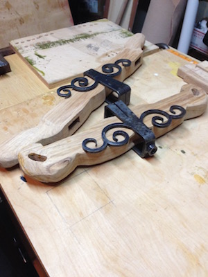 Mortised handle and heel dry fit with scroll hardware