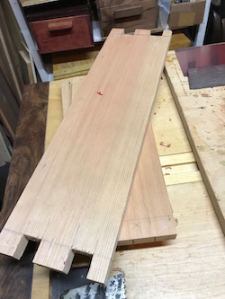 Douglas fir with rough sawn finger joints