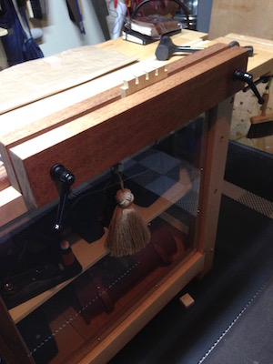Nice view of moxon vise affixed to wood bench