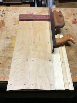 jack plane aka shooting board with attached shop made shooting board