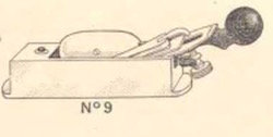 Hot dog handle on side of Stanley no. 9 miter plane