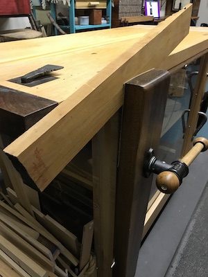 Leg vise in use