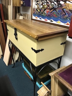 Spanish style chest in a corner of the shop.