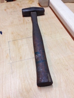 Blacksmith hammer before refurbishing the tool