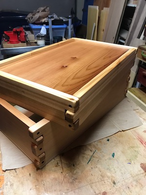 Making it green: Lid made from Alaska white cedar panel