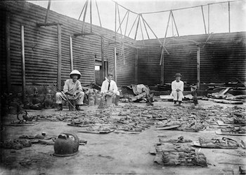 interior of Oba's burnt compound during seige of benin city 1897