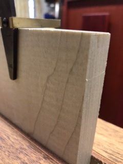Cut gauge or layout line on the side of the dovetail block.