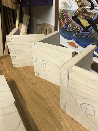 The dovetail blocks or "sandwiches" completed for the dovetail feast.