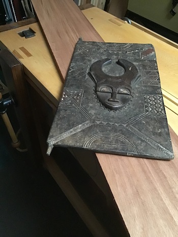 Baule door and mahogany plank for the shop altar.