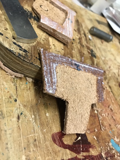 Glue up of the top, bottom, and welt of the leather sheath.