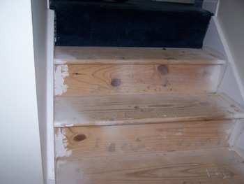More stairs after carpet removal.