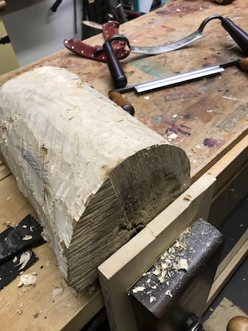 Prepped log for bowl carving.