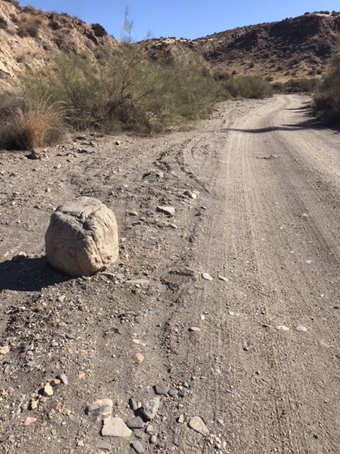 An old stone in the sun on the Mozarabe camino.