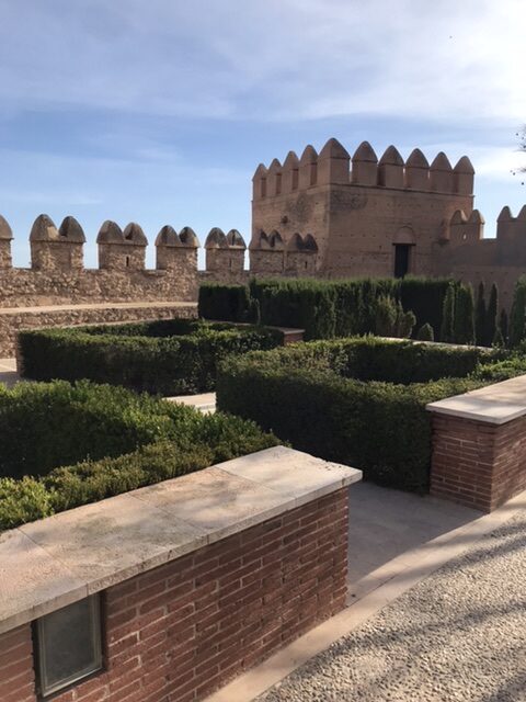 An interior garden at the Alcazaba complex.