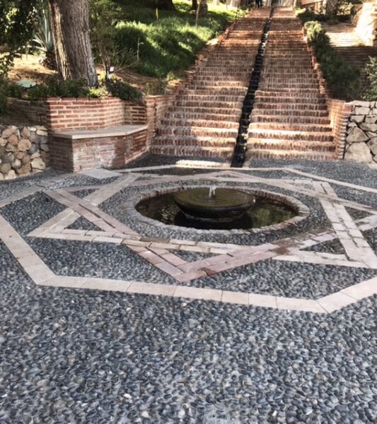 Water fountain at Alcazaba complex.