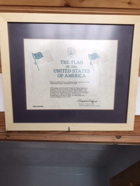 Dedication plaque for casa de America.