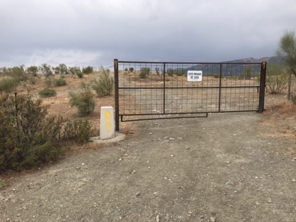 A gate to keep the livestock in.