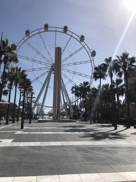 The ferris wheel at the end of La Rambla in Almeria, Spain.