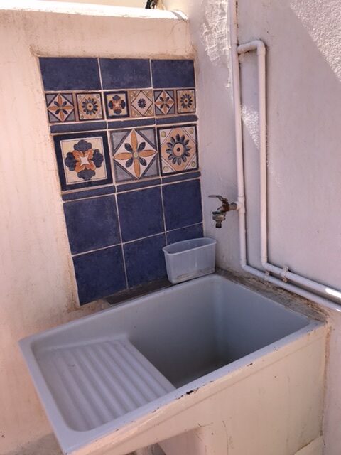 A washtub in an albergue on the camino Mozarabe.