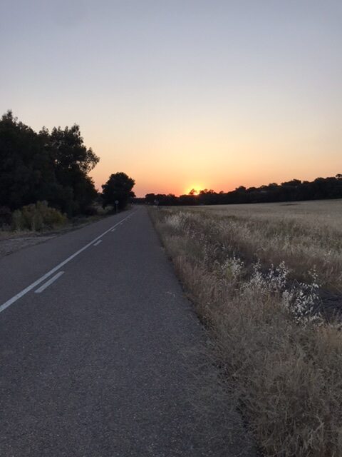 Sunrise in the camino Mozárabe.