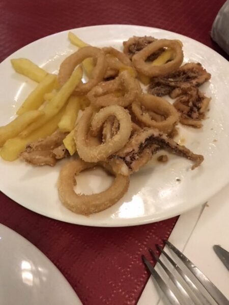 Fried calamari  or calamare in a plate.