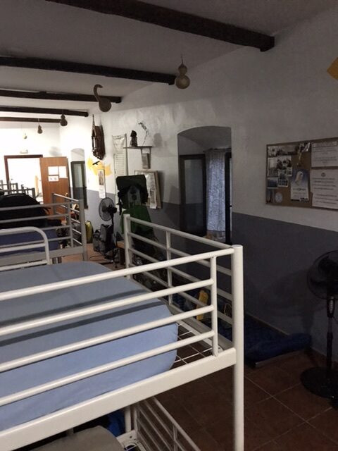 The bunk room in an albergue in Merida, Spain.
