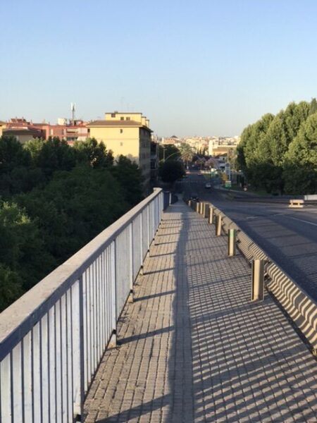 On a bridge looking back at Cordoba.