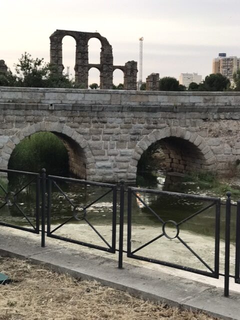 The Roman bridge at the edge of the town of Merida.