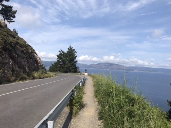 The road to the lighthouse in Fisterra.