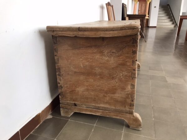 Side view of old Spanish chest.