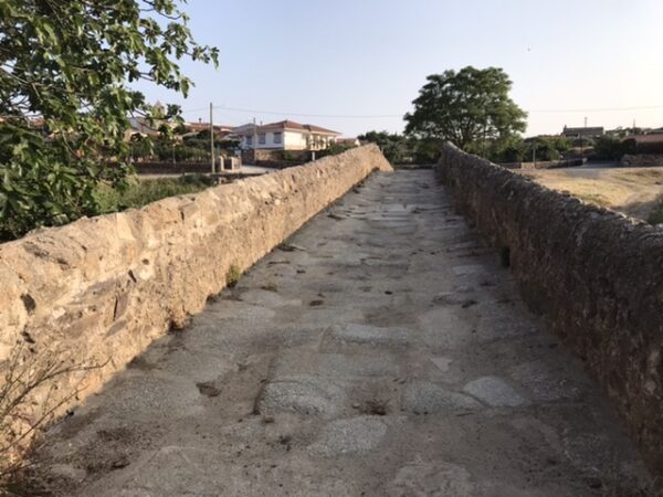 An old stone bridge.