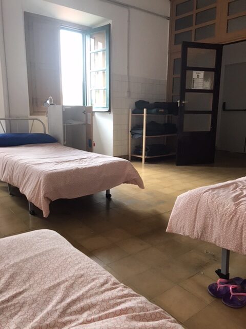 The dorm room at the albergue in Santiago.