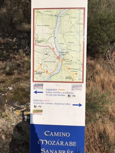 A sign on the camino Sanabres.
