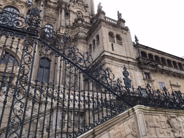 Iron work at the cathedral in Santiago.