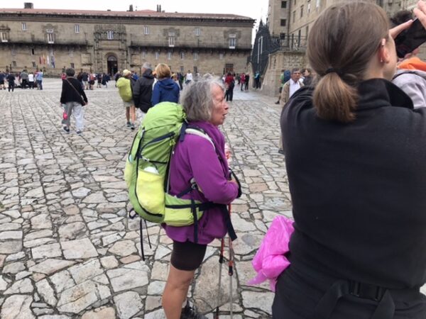 More pilgrim friends in front of the cathedral.