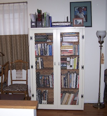 Completed bookcase after transformation.