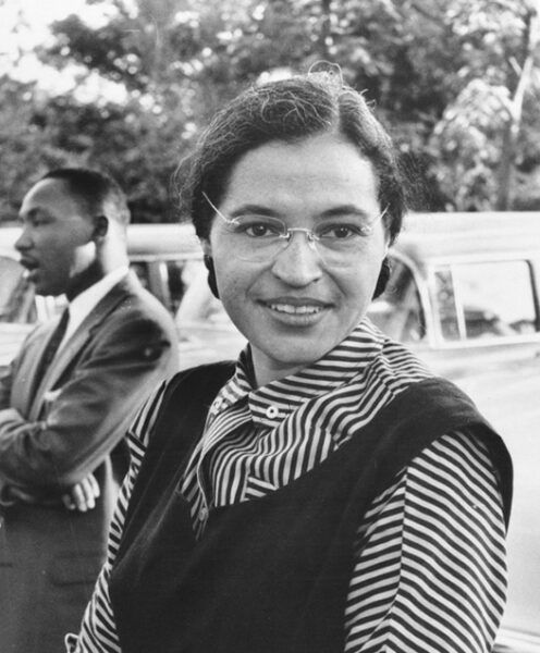 Rosa Parks, symbol of a nis boycott in the American south.