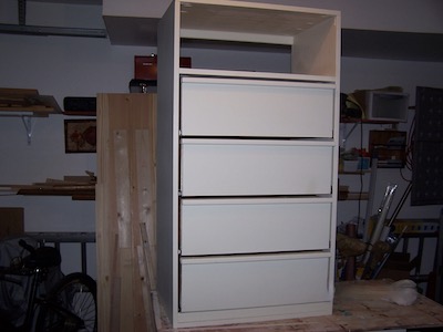 Finished wall chest before installation.