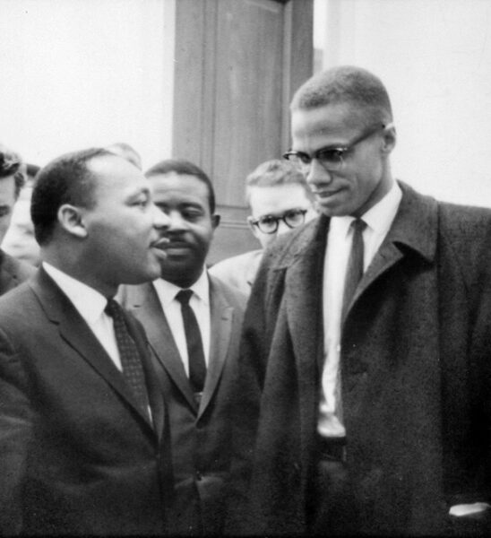 MLK and Malcolm X at the Civil Rights Act hearing.