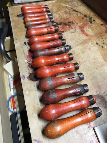 Original orange Disston file handles.