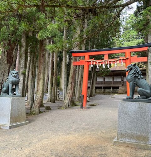 Miyashiro torii at Garan temple complex in Koyasan, Japan.